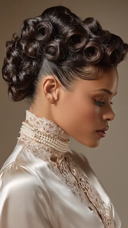 Pin Curls With Retro Flair - Coarse Hairstyles For Women