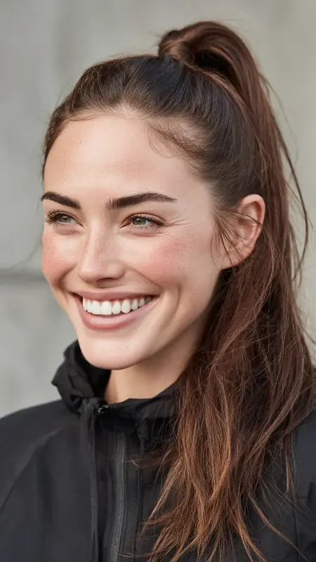 Pin-Straight Ponytail - Straight Hairstyles