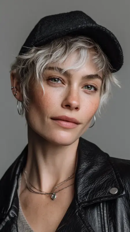 Pixie Cut Texture  Trucker Hat -  Trucker Hat Hairstyles 