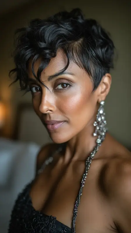 Pixie Cut with Soft Waves - Hairstyles For Black Women Over 50