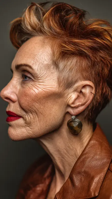 Pixie with Crown Volume - Pixie Cut Hairstyles For Older Women
