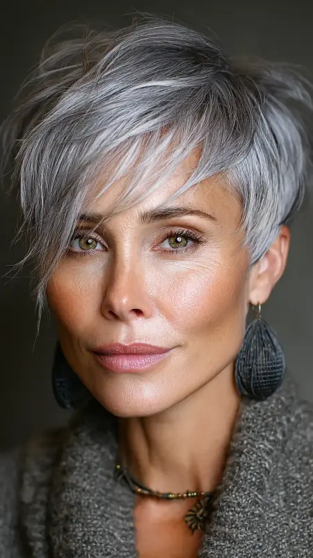 Pixie with Long Top Layers - Sassy hair older women