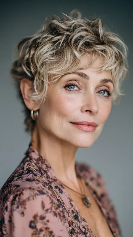 Pixie with Undone Waves - Pixie Cut Hairstyles For Older Women