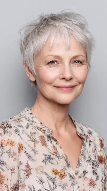 Pixie with Wispy Bangs - pixie haircuts for women over 60