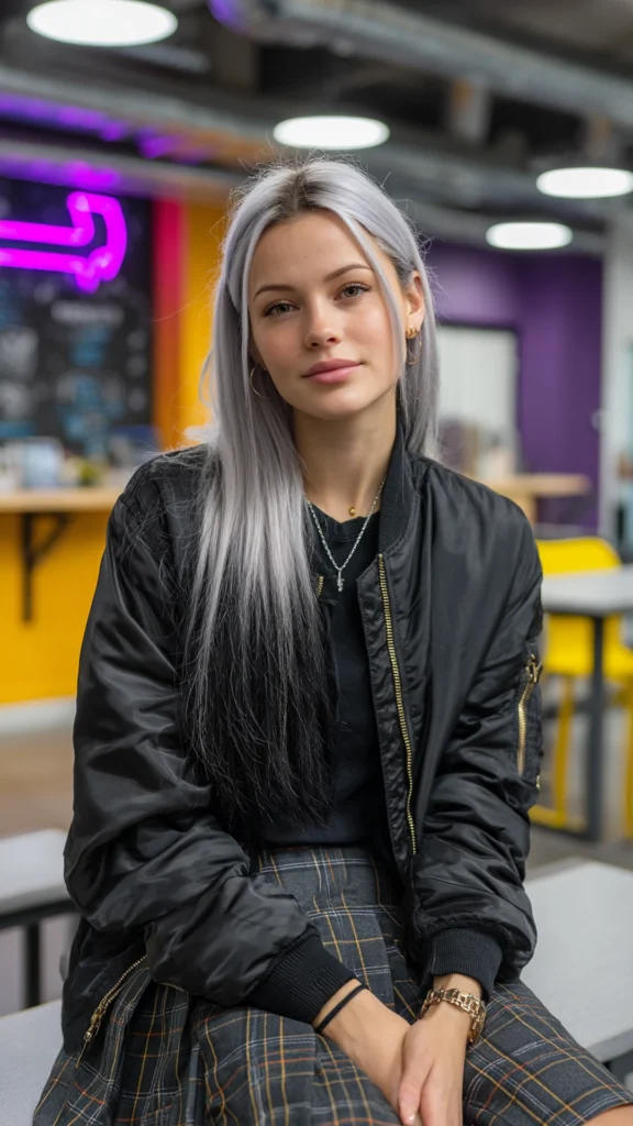 Platinum Dip Dye Ends on Dark Hair – Hair color for college students – HappyHairy