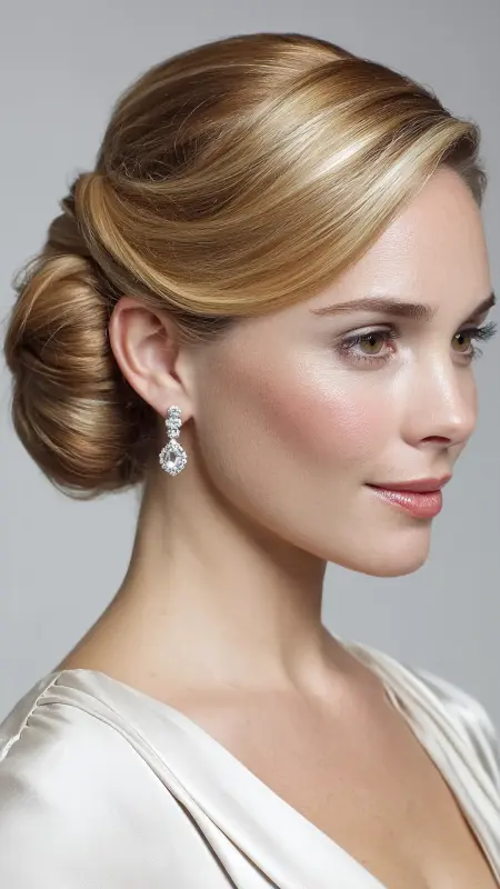 Polished Chignon 30-year-old woman low chignon - Timeless haircut