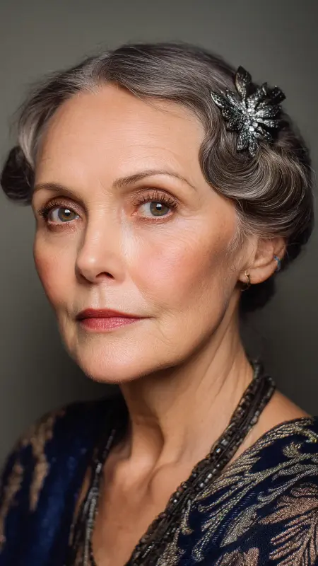 Polished Finger Waves - Hairstyles for women over 70 with fine hair