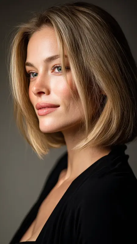 Polished Shoulder-Length Blunt Cut - Classy haircuts for women
