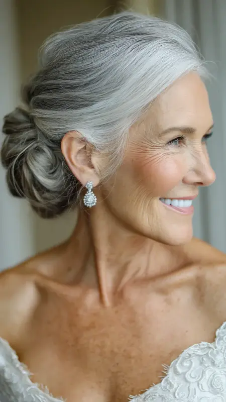 Polished Side Bun - Hairstyles for 80 year old women