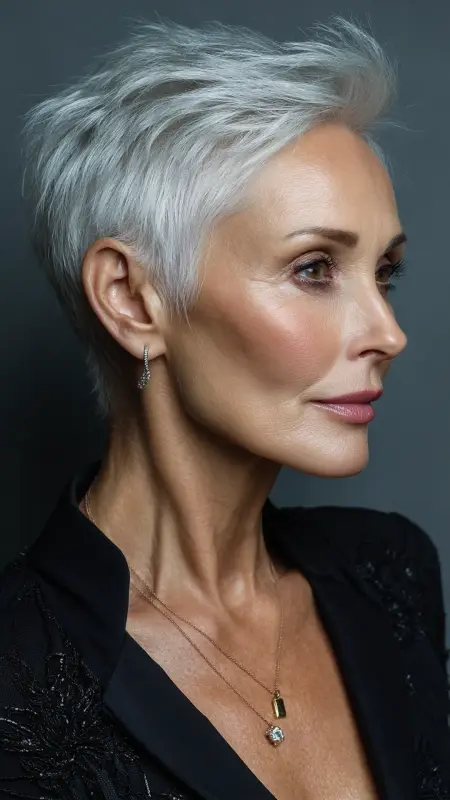 Polished Tapered Pixie - Pixie hairstyles for older women over 60