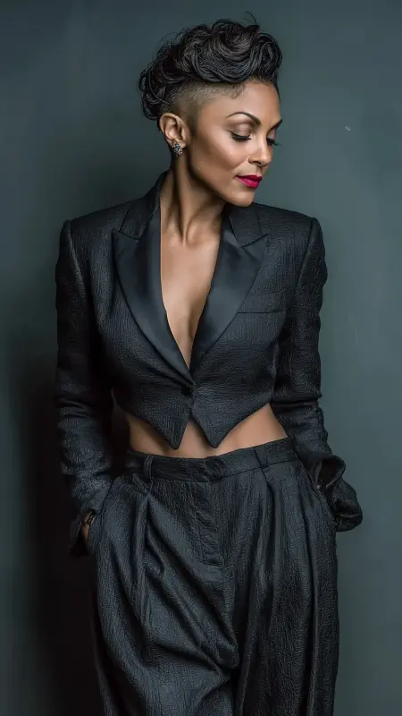 Pompadour with Tapered Sides - Hairstyles for Older Black Women