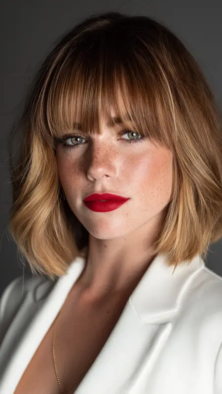 Power Blowout with Structured Curtain Bangs - Blowout with curtain bangs