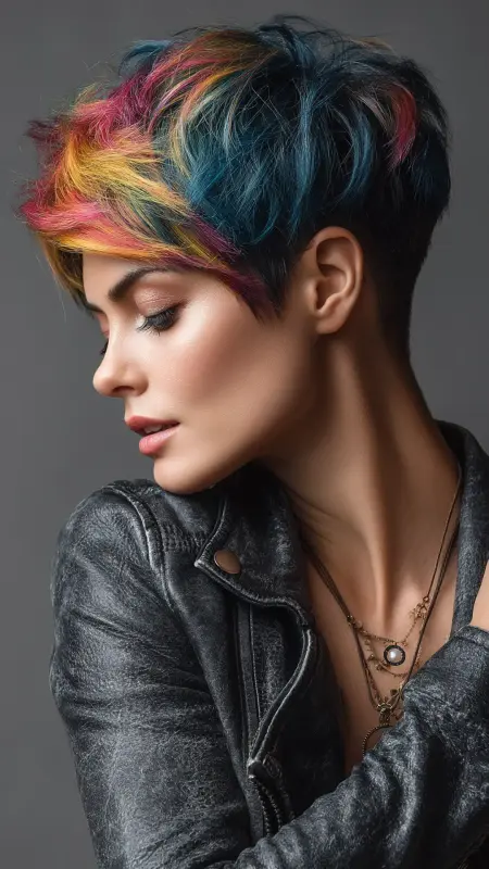 Kaleidoscope Pixie: A Bold Expression - Prism Hair