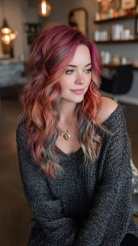 Kaleidoscope Waves: A Dance of Colors - Prism Hair