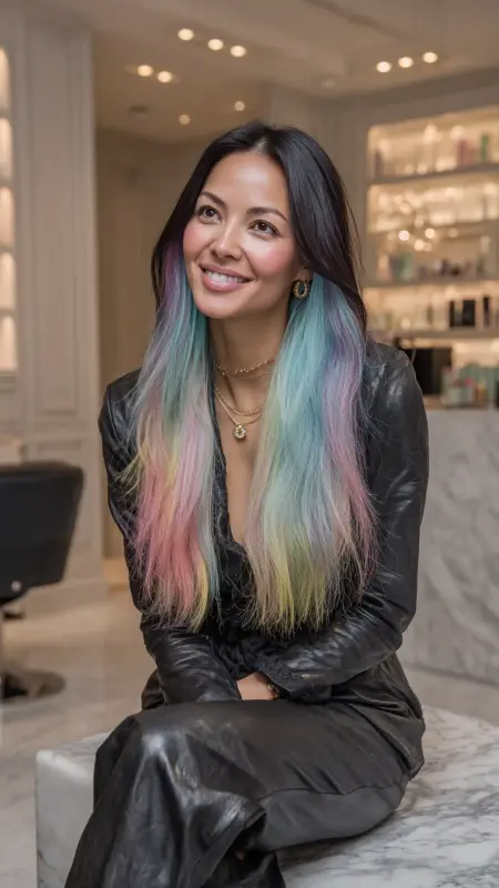 Chromatic Cascade: Dreamy Pastel Prism Hair - Prism Hair