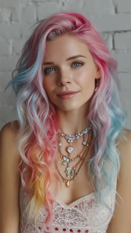 Enchanting Pastel Symphony Waves - Prism Hair