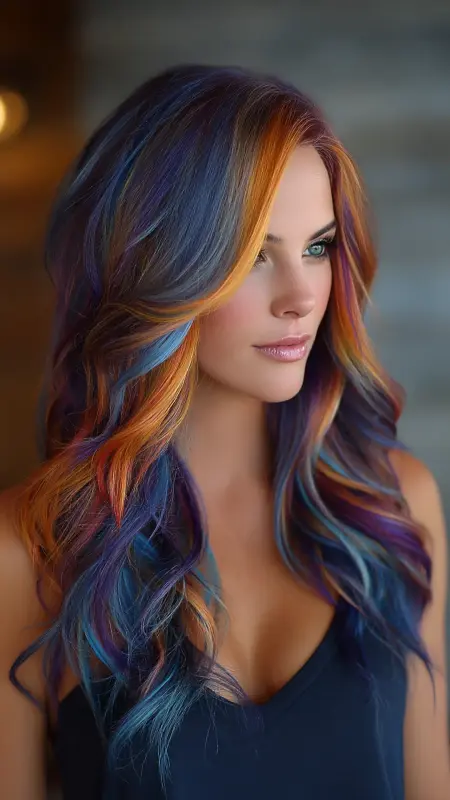 Kaleidoscope Dreams: A Symphony of Colorful Waves - Prism Hair