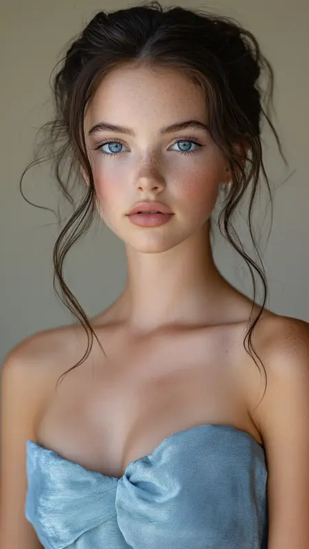 Effortlessly Enchanting Updo with Whispering Tendrils - Prom Hairstyles for Strapless Dresses