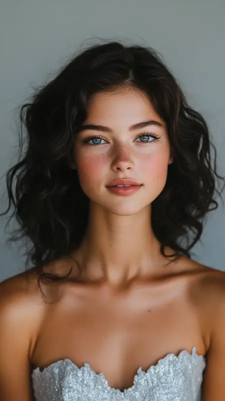 Enchanting Waves: The Perfect Prom Hair for Strapless Statements - Prom Hairstyles for Strapless Dresses
