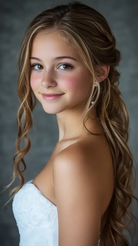 Golden Waves: Effortlessly Elegant Prom Look - Prom Hairstyles for Strapless Dresses