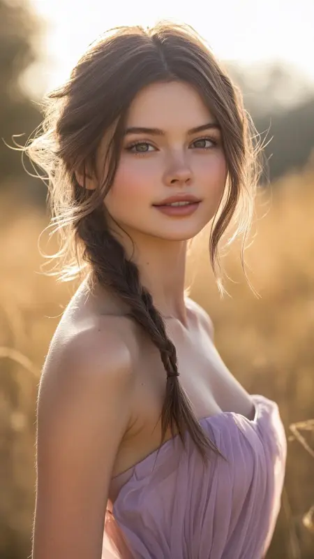 Effortless Elegance: The Sun-Kissed Wave Braid - Prom Hairstyles for Strapless Dresses