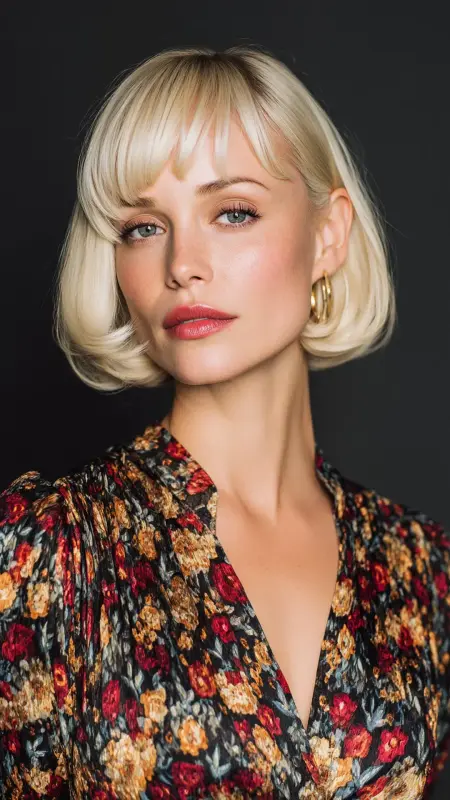 Retro Bob with Side-Swept Bangs - Retro bob hairstyles