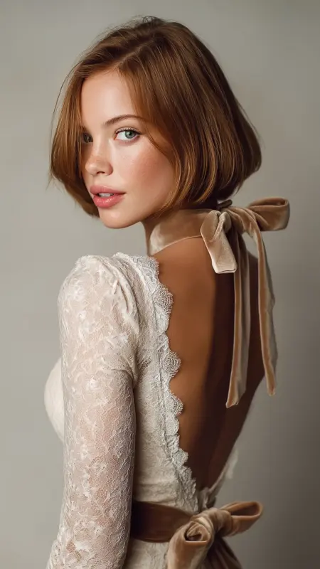 Retro Bob with Velvet Bow - Retro bob hairstyles