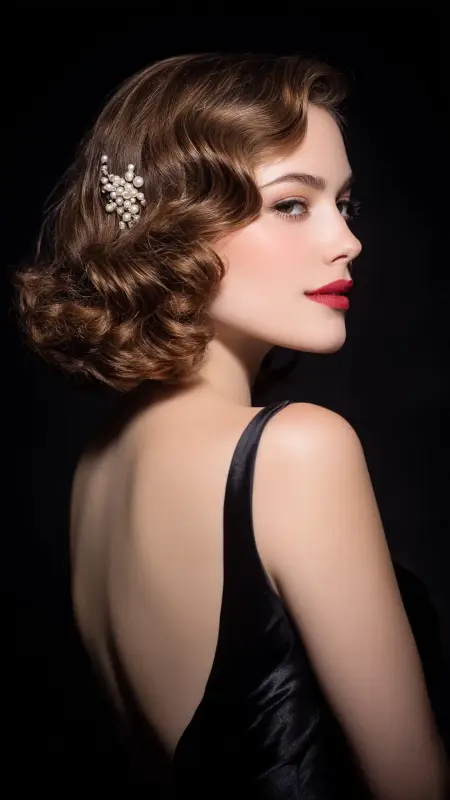 Retro Finger Wave Pixie Perm - Permed pixie hairstyles