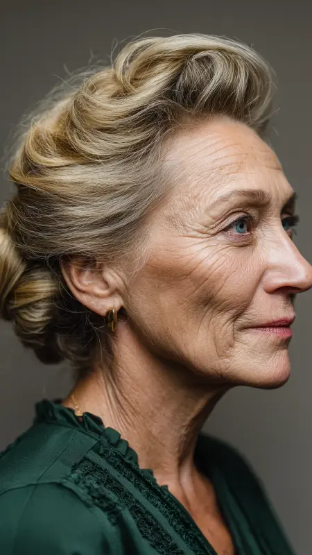 Rolled French Twist - Hairstyles for over 70 year old women