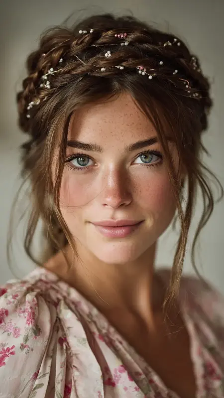 Romantic Braided Crown - Classy haircuts for women