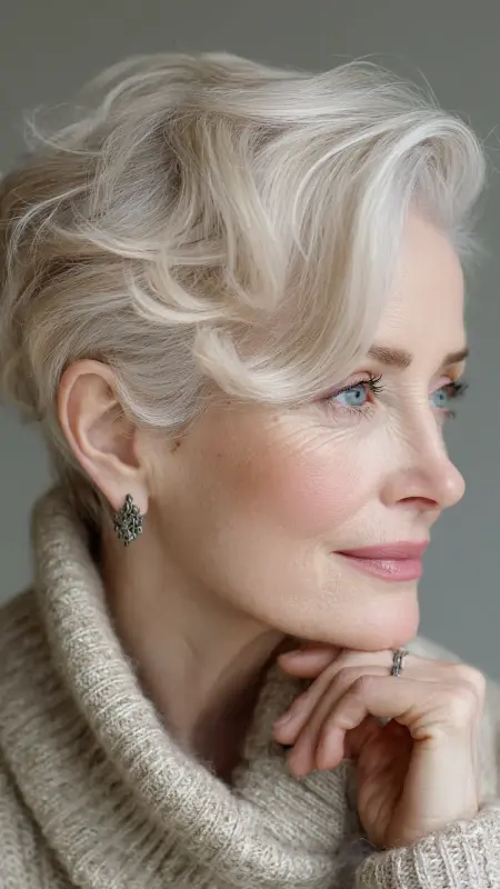Romantic Soft Wave Pixie - Pixie hairstyles for older women over 60