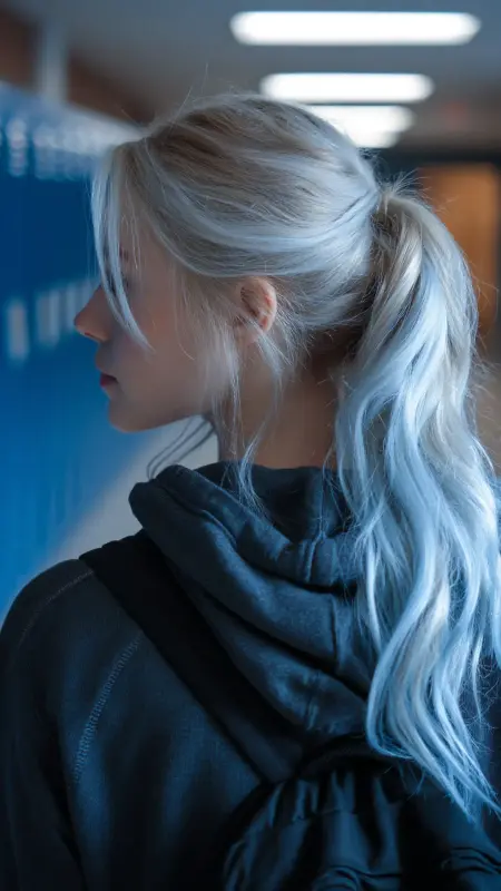 Rooted Blonde with Icy Underlights - Hair color ideas for students