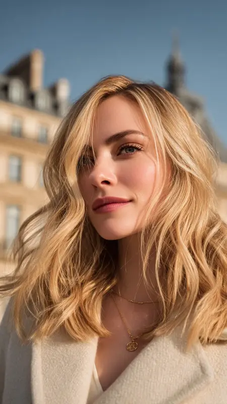 Rooted Pearl Blonde - Soft Glam Waves - Old money hair color