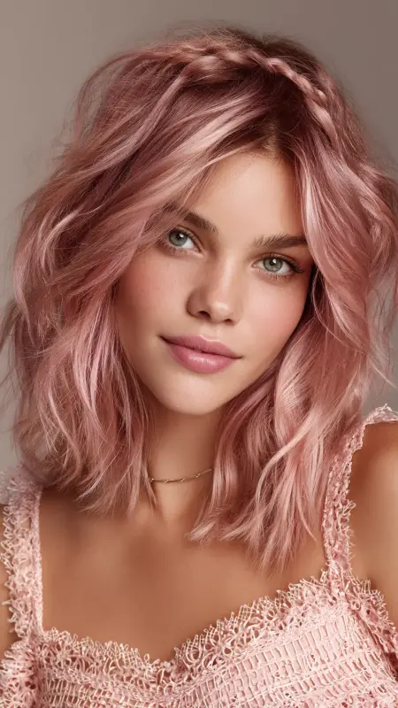 Rose Gold Glow - Hair color ideas for women in 30s