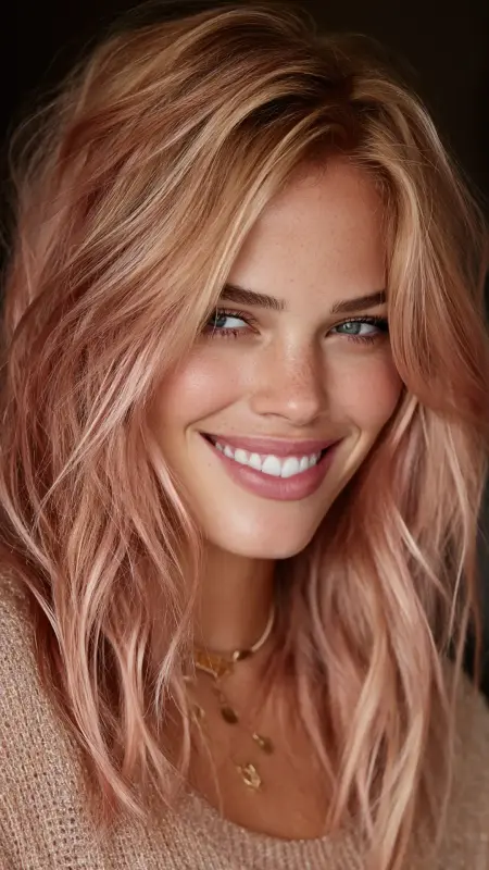 Rose Gold Whisper - Classy hair color ideas