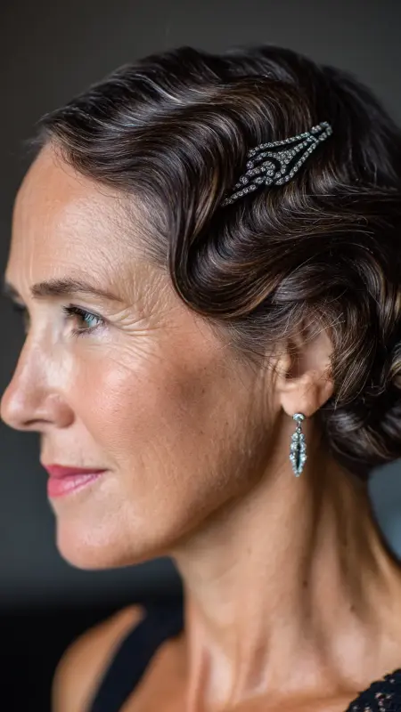 Sculpted Finger Waves Bob -  Short hairstyles for women over 60 with wavy hair 