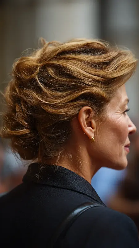 Sculpted French Twist - gray hair styles for women over 50
