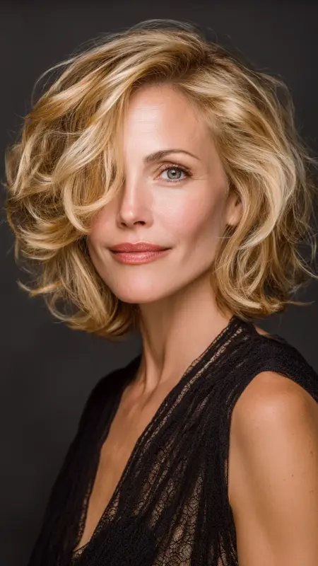 Shag with Deep Side Part and Lift - Shaggy Hairstyles For Women Over 50