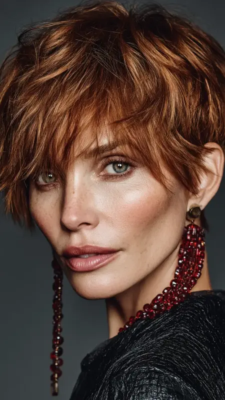 Shag with Micro Bangs - Shaggy Hairstyles For Women Over 50