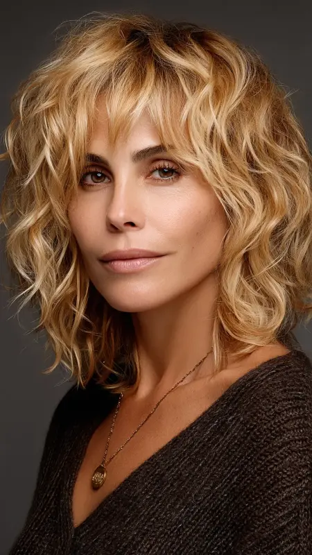 Shag with S-Shaped Waves - Shaggy Hairstyles For Women Over 50