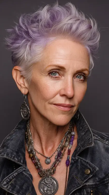 Shag with Soft Mohawk Vibe - Shaggy Hairstyles For Women Over 50