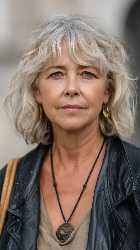 Shaggy Bob with Choppy Layers - Medium Length Bob Haircuts For Women Over 50
