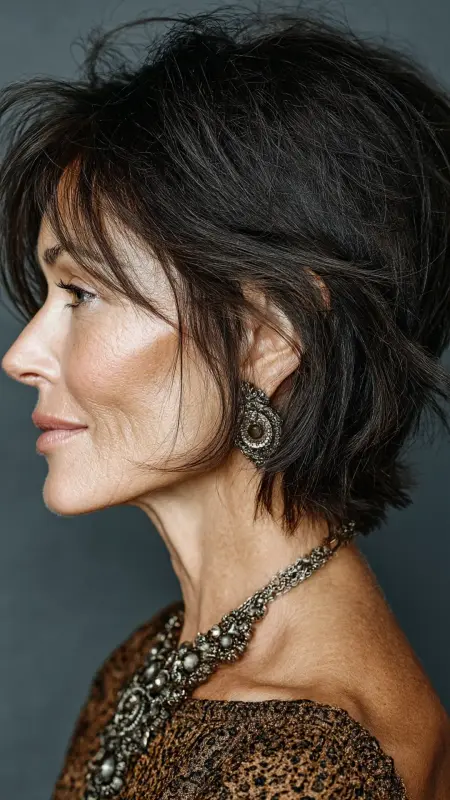Shaggy Crop with Tapered Nape - Shaggy Hairstyles For Women Over 50