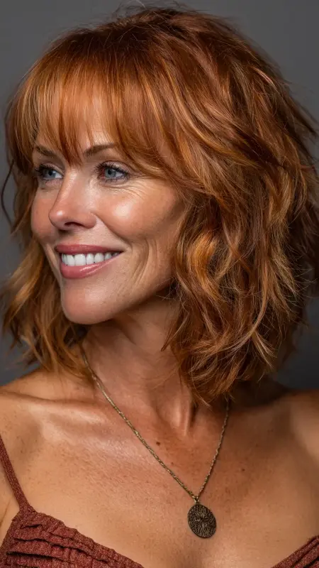 Shaggy Lob Long Bob - Shaggy Hairstyles For Women Over 50