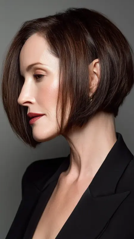 Short Angled Bob - Hairstyles For Women Over 50 With Thinning Hair