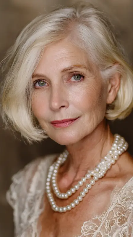 Short Bob with Tucked Ends - Short Layered Hairstyles For Older Women