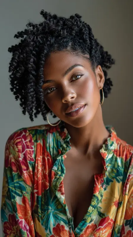Short Crochet Twist-Out -  short crochet hairstyles 