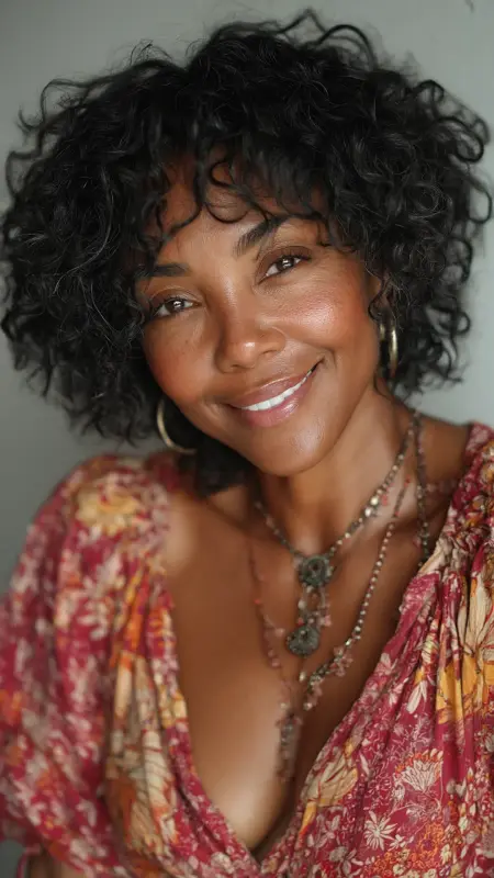 Short Curly Bob - Short Haircuts For Black Women Over 50