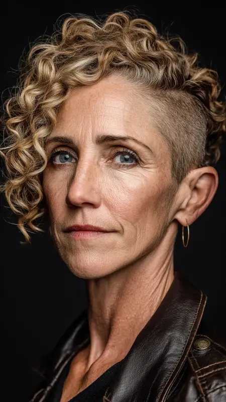 Short Curly Bob with Undercut - Hairstyles For Women Over 60 With Curly Hair