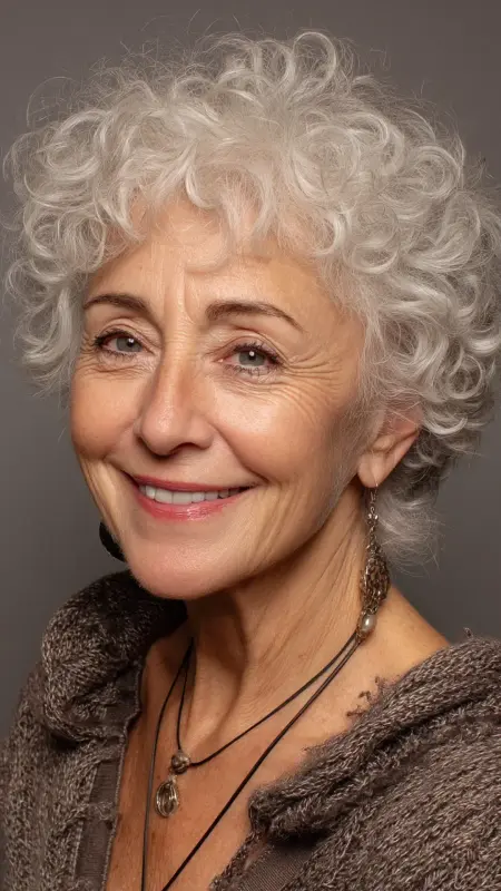Short Curly Crop - Hairstyles for 80 year old women